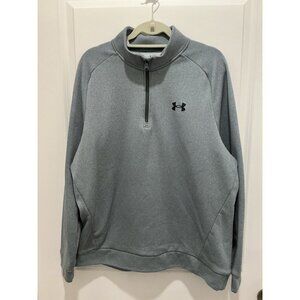 Under Armour 1/4 Zip Size XL Men's Fleece Light Stretch Long Sleeve Gray